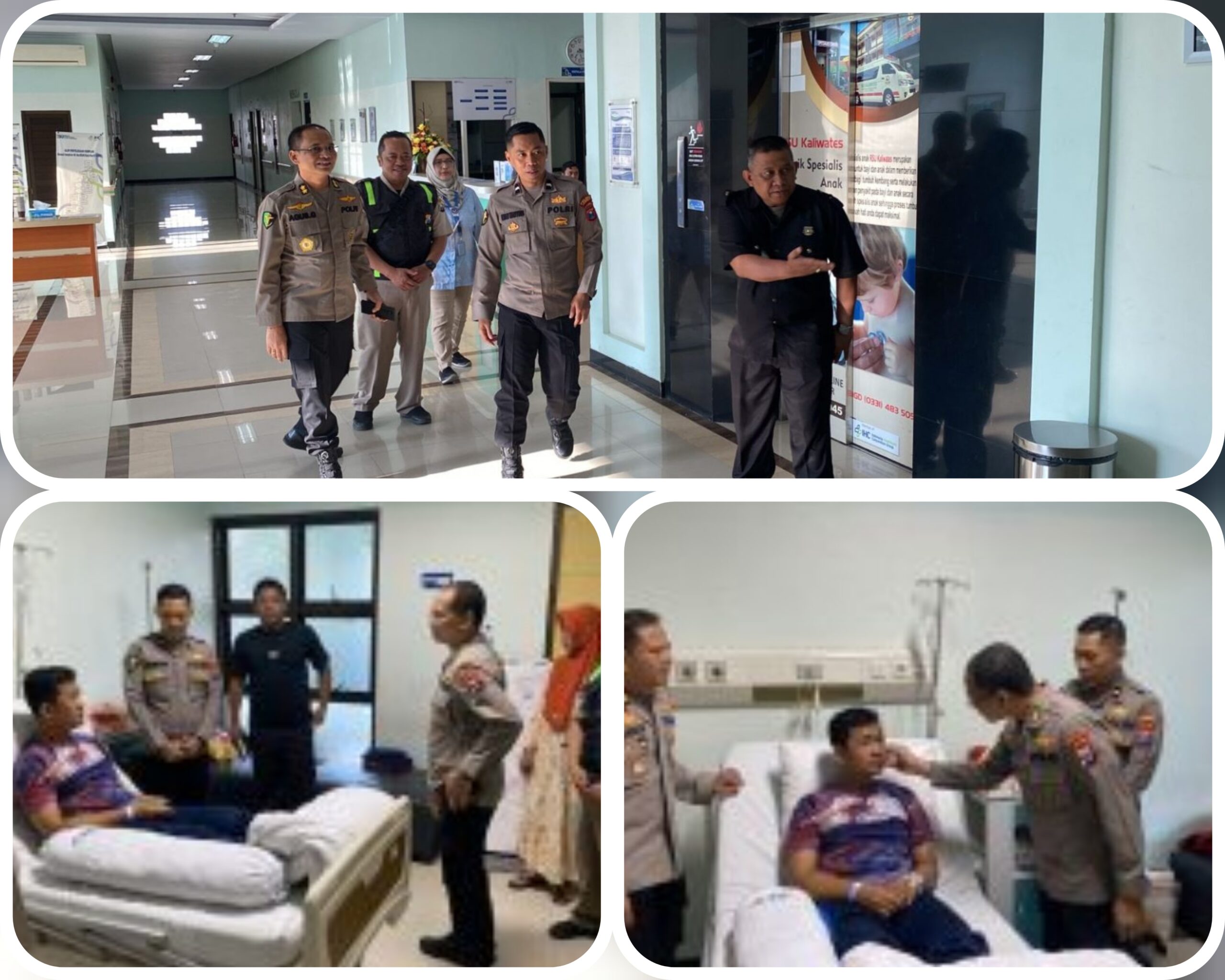 Karumkit Bhayangkara Lumajang Lakukan Hospital Visite Anggota Polisi Korban Pengeroyokan di Jember