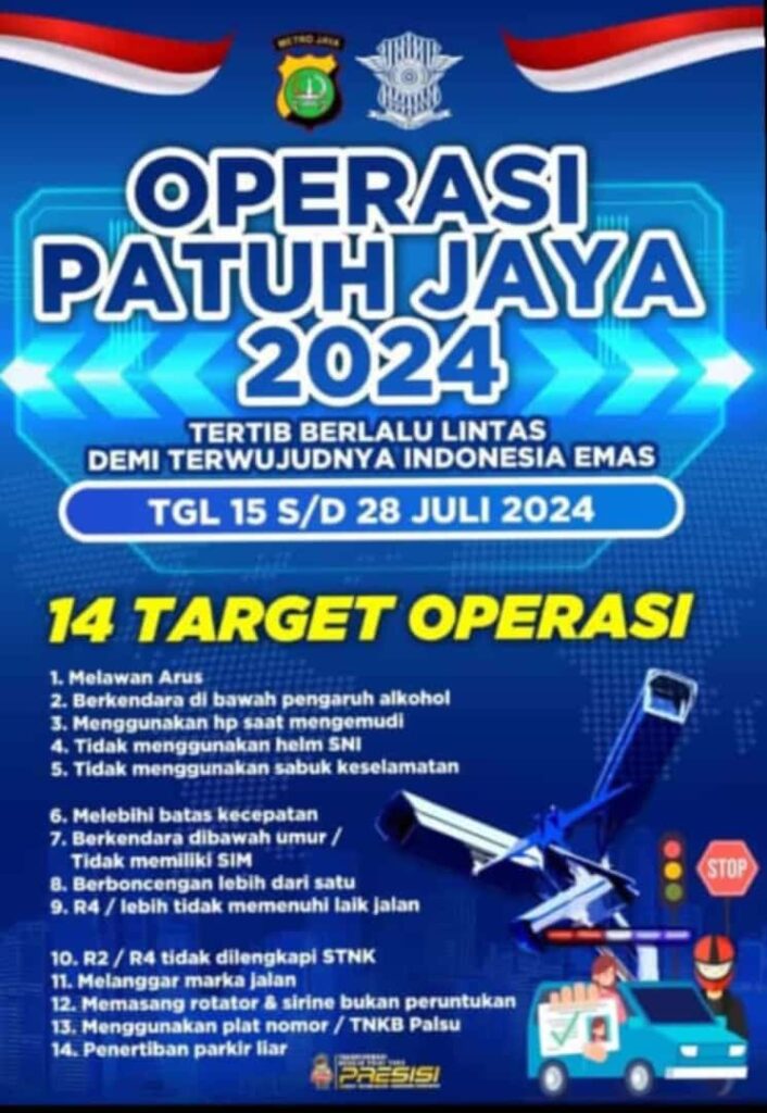 Korlantas Polri Gelar Operasi Patuh Jaya 2024, Mulai Tanggal 15 Hingga 28 Juli