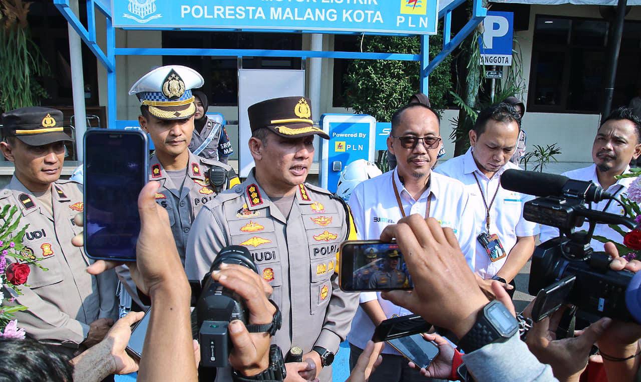 Kapolresta Malang Kota Lounching SPKLU, Hasil Kolaborasi dengan PT PLN